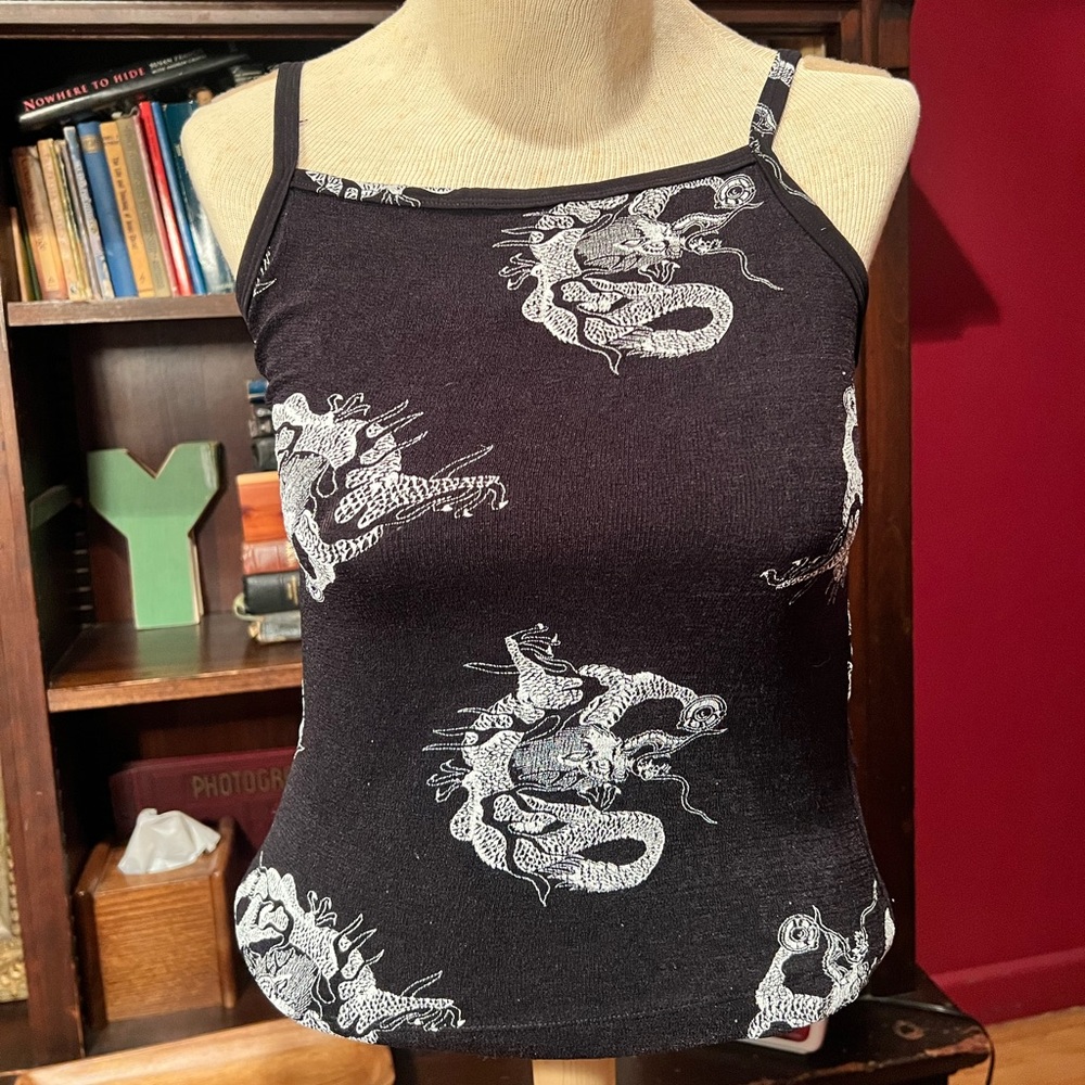 90’s Byer California Asian Dragon Black Tank Top Size M